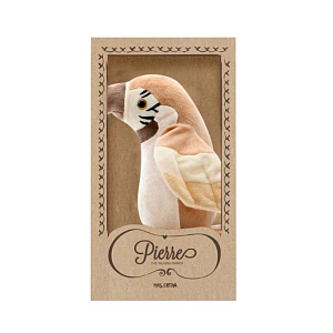 Говорящий попугай Mrs. Ertha "Pierre Nude", персиковая пудра, 23 см